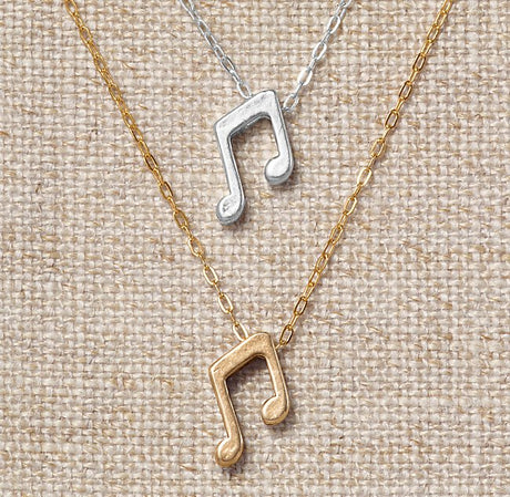Petite Floating Charm Necklace - Music Note