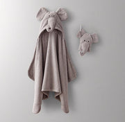 Animal Hooded Bath Towel & Mitt