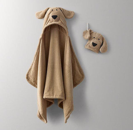 Animal Hooded Bath Towel & Mitt